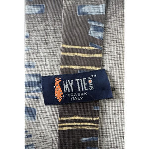Men's Neck Tie My Tie Shop Silk L58" W3.5" Blue Black